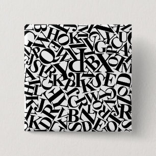 Alphabet Letters 15 Cm Square Badge
