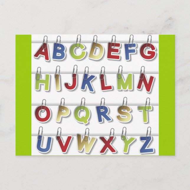 Alphabet Letters (4) Postcard (Front)