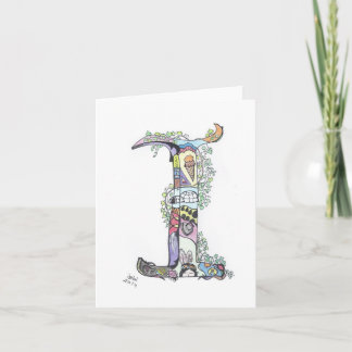 alphabet letters: "I" Note Card