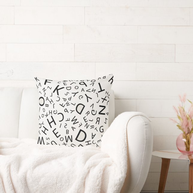 Alphabet letters pattern throw pillow (Couch)