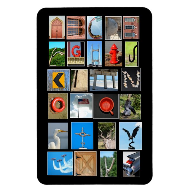 Alphabet letters showing pictures magnet (Vertical)