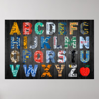 Alphabet License Plate Art