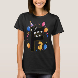 Alphabet Lore f 3 Years 3rd Birthday Boys Villain  T-Shirt