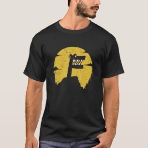 Alphabet Lore f Letter Boys Retro Sunset Mountain T-Shirt
