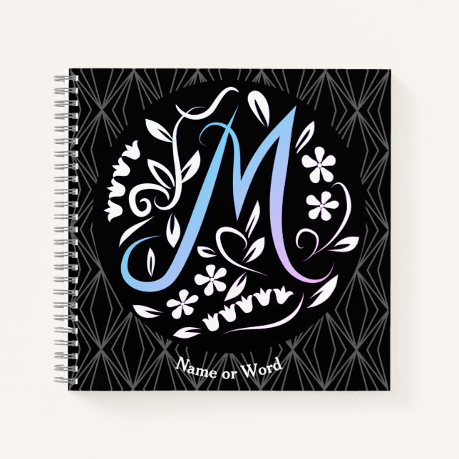 Alphabet M Monogram Handwritting Notebook (Front)