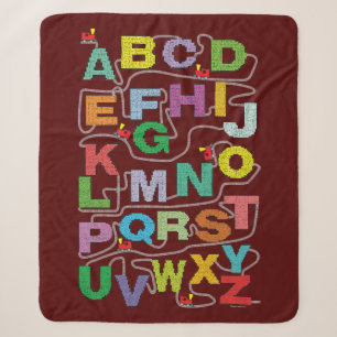 Alphabet Maze Puzzles Railroad Sherpa Blanket