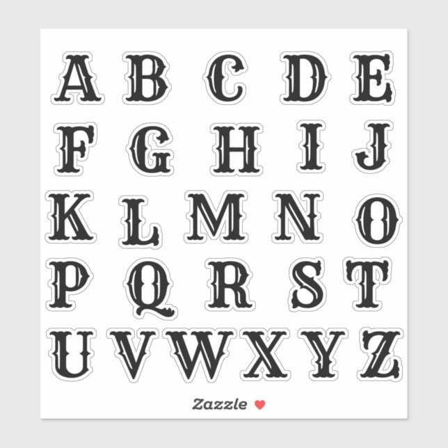 Alphabet Monogram Letters Initial (Sheet)