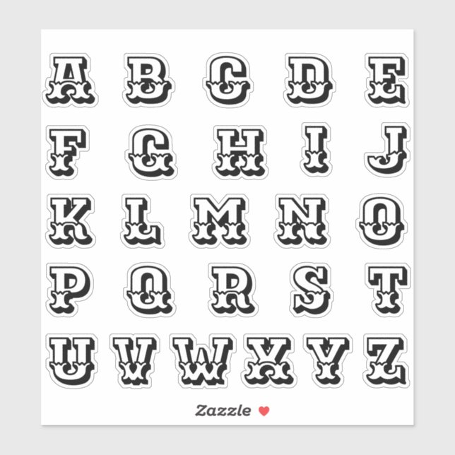 Alphabet Monogram Letters Initial (Sheet)
