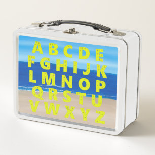 Alphabet on the Ocean Scene Lunch Box