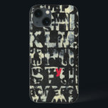 Alphabet Painting by Norman Wyatt iPhone 13 Case<br><div class="desc">If you love taking vision exams then this painting is for you! The letter of the english alphabet are imposed over each other,  almost obscuring them in this painting by Norman Wyatt. The letter Y stands out thanks to its pink coloration.</div>