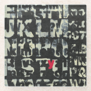 Alphabet Painting by Norman Wyatt Glass Coaster