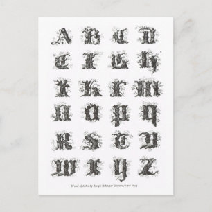 Alphabet Päris 1843 Postcard