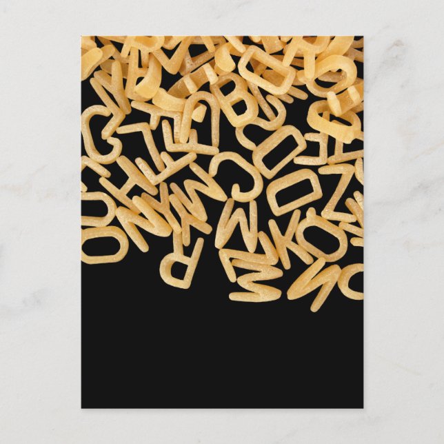 alphabet pasta background postcard (Front)