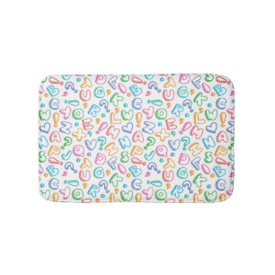 alphabet pattern bath mat
