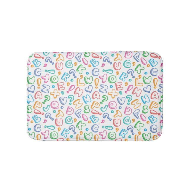alphabet pattern bath mat (Front)
