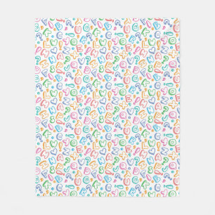 alphabet pattern fleece blanket