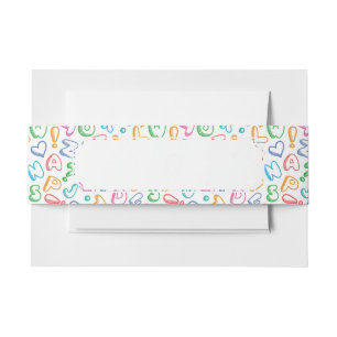 alphabet pattern invitation belly band