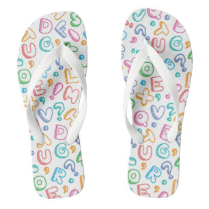 alphabet pattern jandals