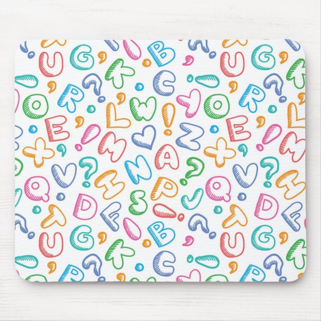 alphabet pattern mouse pad (Front)