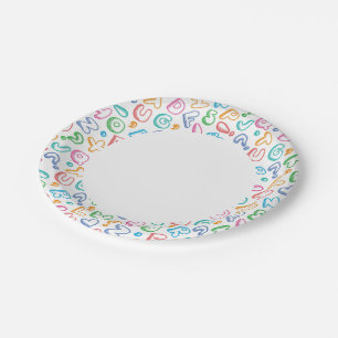 alphabet pattern paper plate