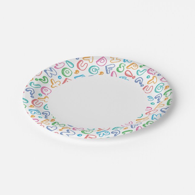alphabet pattern paper plate (Angled)