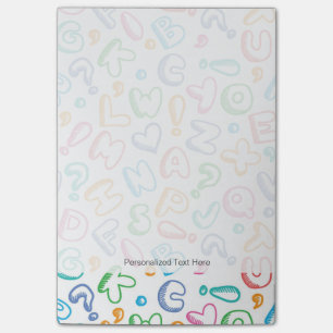 alphabet pattern post-it notes