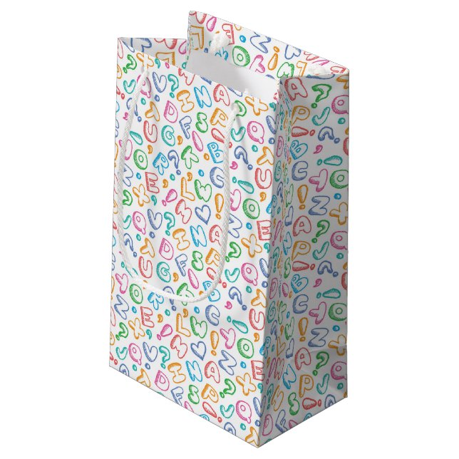 alphabet pattern small gift bag (Back Angled)