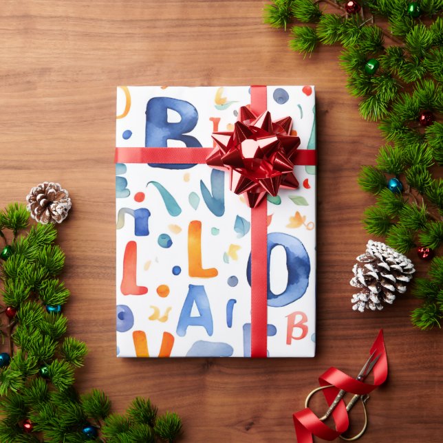 Alphabet Pattern  Wrapping Paper (Holiday Gift)