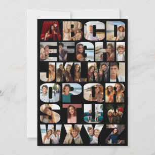 Alphabet Photo Collage - Level Difficult Holiday Card