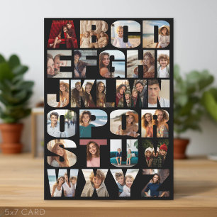 Alphabet Photo Collage - Level Difficult Holiday Card