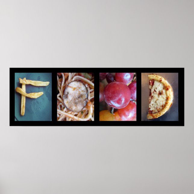 Alphabet Photography Collage, FOOD Letter Word Art Poster (Front)