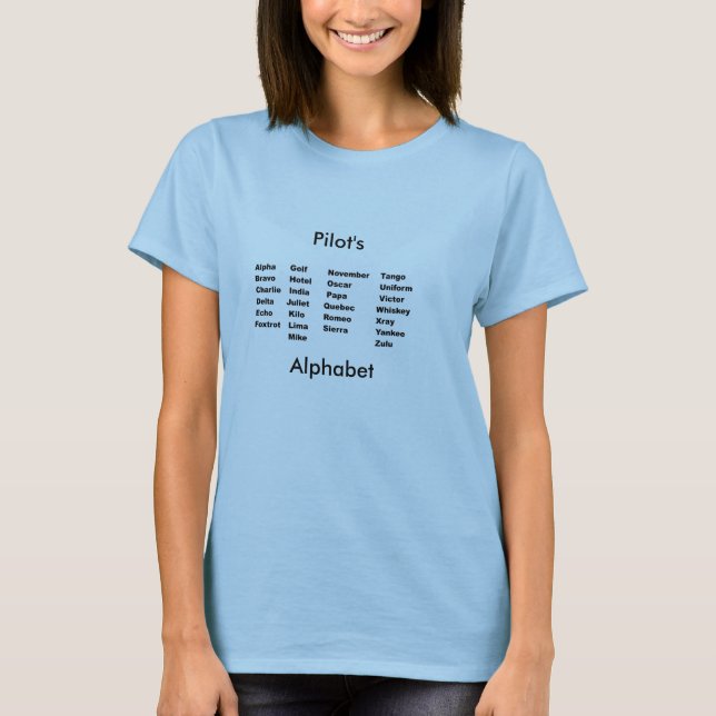 Alphabet, Pilot'sAlphabet T-Shirt (Front)