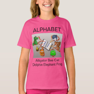 Alphabet Pink Pictures Girls T-Shirt