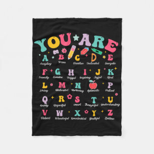 Alphabet Positive Affirmations Back To School Teac Fleece Blanket