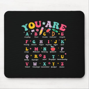 Alphabet Positive Affirmations Ck To School Teache Mouse Pad