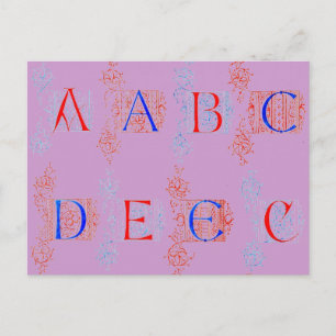 Alphabet postcard
