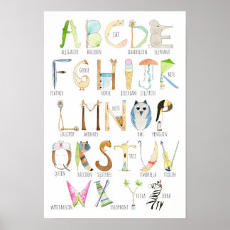 Alphabet Poster - Animal and Object Letters