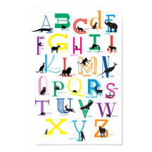 Alphabet Poster with Animal Silhouettes