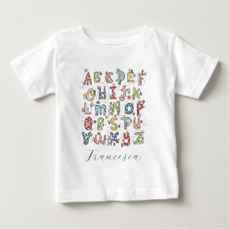 Alphabet Rabbits, Butterflies, Fairies & Flowers Baby T-Shirt