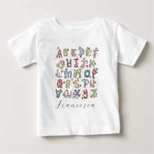 Alphabet Rabbits, Butterflies, Fairies & Flowers Baby T-Shirt