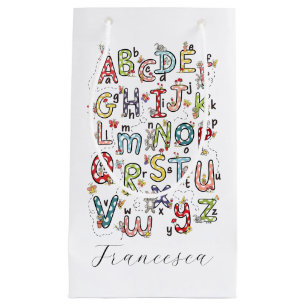 Alphabet Rabbits, Butterflies, Fairies & Flowers Small Gift Bag