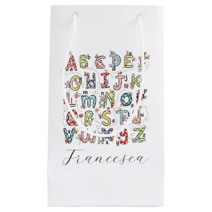 Alphabet Rabbits, Butterflies, Fairies & Flowers Small Gift Bag