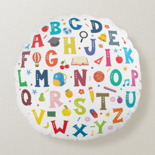 Alphabet Round Cushion