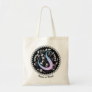 Alphabet S Monogram Handwritting Tote Bag