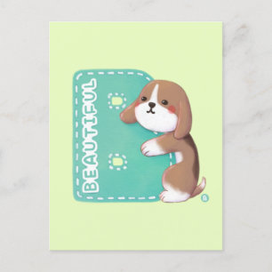 Alphabet Series: "B" Beautiful Beagle Illustration Postcard