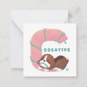 Alphabet Series: "C" Creative Beagle Illustration Card