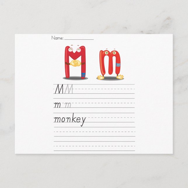 Alphabet sheet postcard (Front)