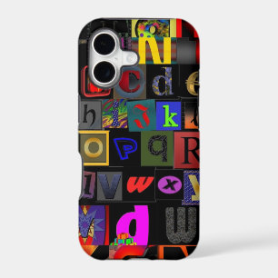 Alphabet Soup, mosaic letters design, fun colourfu
