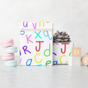 Alphabet Soup (on white) Wrapping Paper