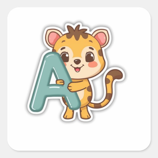 Alphabet Sticker – A with Alligator (Front)